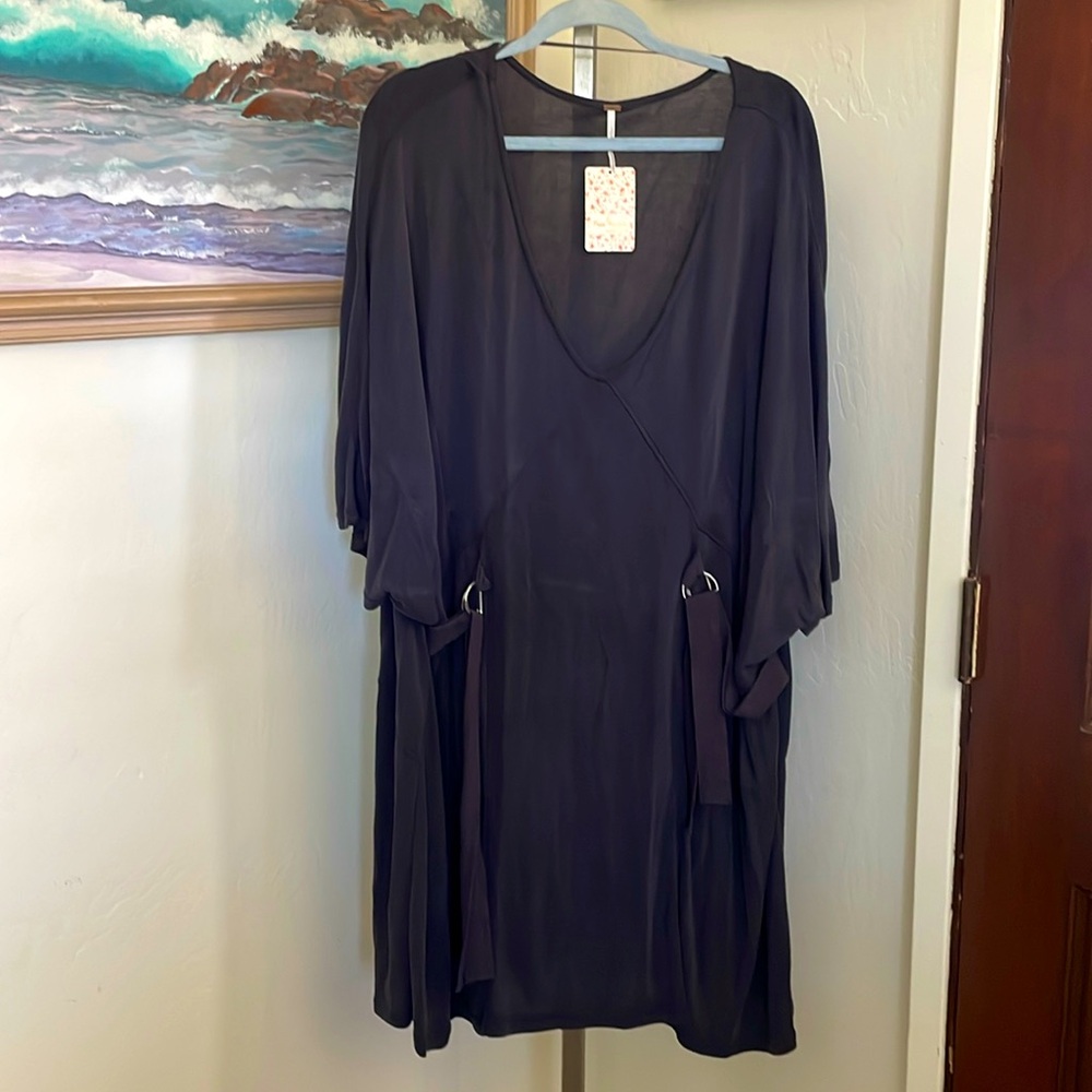 Free People Dark Plum Wrap Tunic